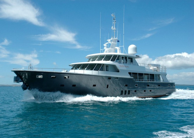 Luxury motor yacht Black Pearl before refit at Oceania Marine
