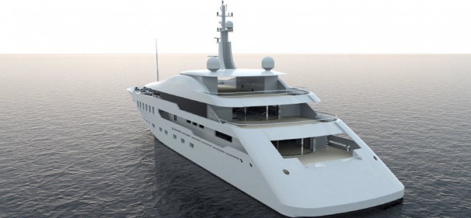 Luxury motor yacht Project A3 - aft view