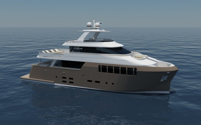 Luxury yacht 31 Explorer - side view