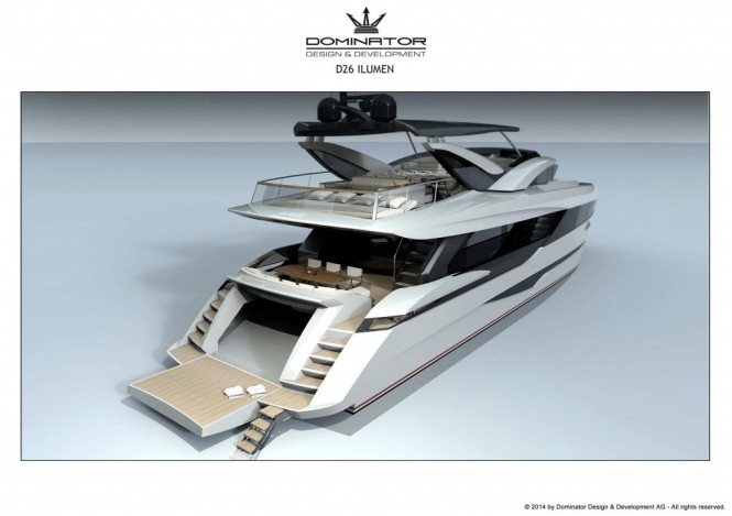 Luxury yacht Ilumen - aft view