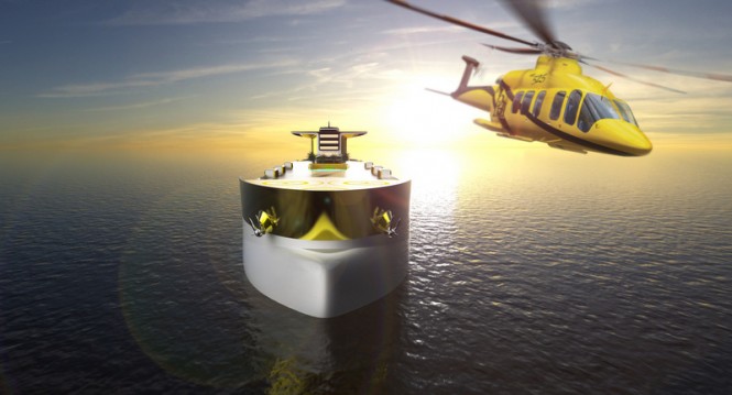 Luxury yacht Imāra concept - front view