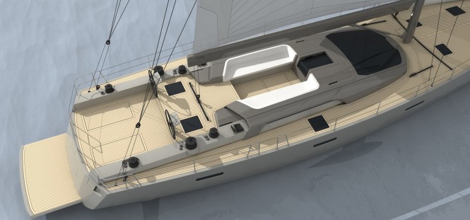 Luxury yacht La Nina from above