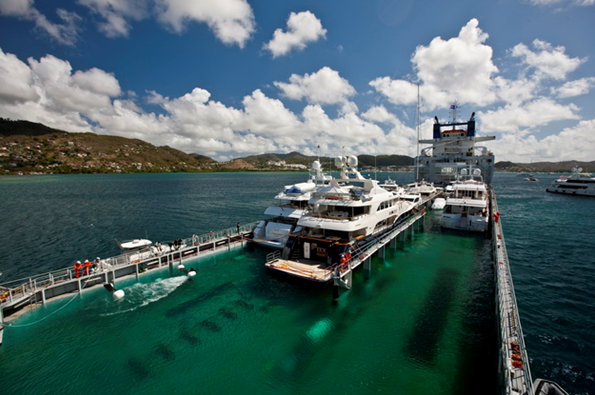 MV Yacht Express showing the float-on, float-off process