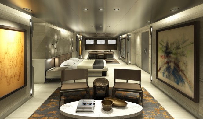 Mega yacht SYBARIS - Master Cabin - Photo by PH Design