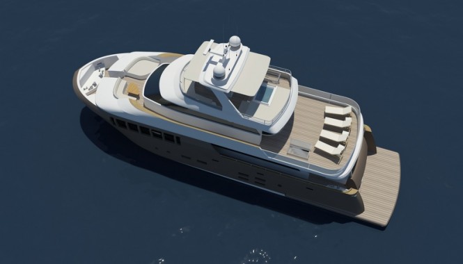 Motor yacht 31 Explorer from above