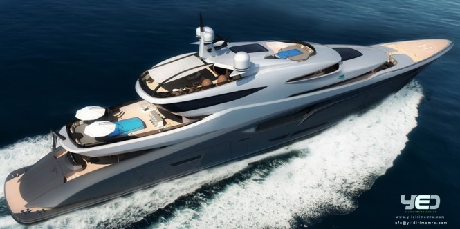 Motor yacht Miya concept - view from above