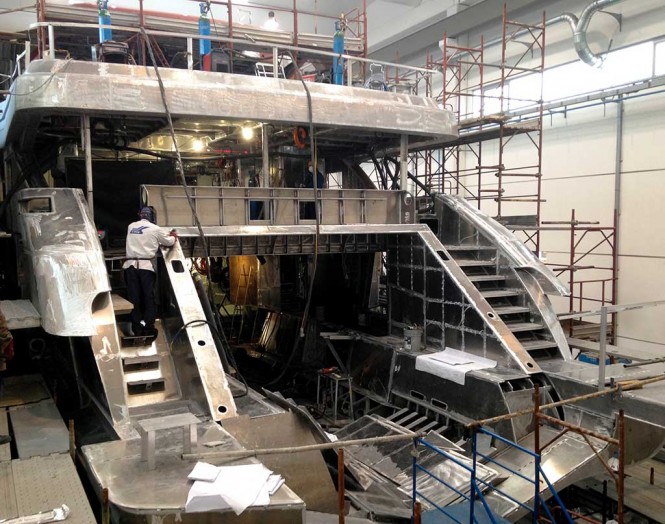 Motor yacht Wider 150' under construction