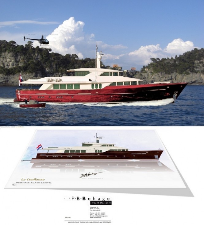 New 41,41m explorer yacht La Confianza concept by P.B. Behage