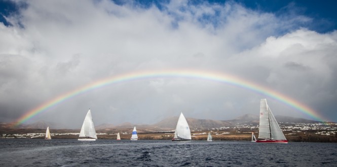 Rainbow heralds RORC Transatlantic Race start  © RORC/James Mitchell