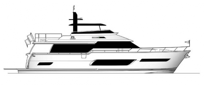 Rendering of the second Horizon V72 Yacht