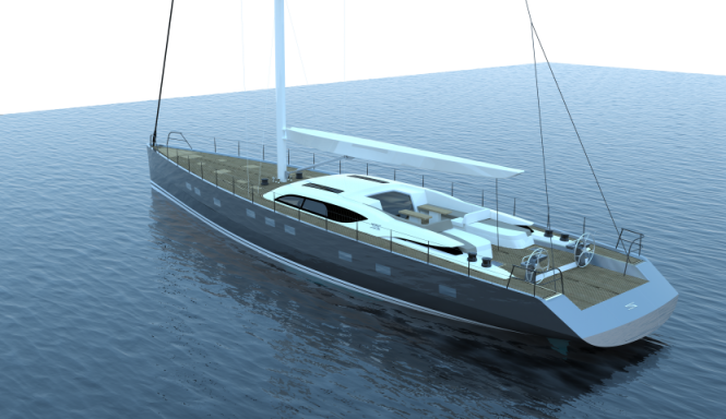 SAILING 30.30m superyacht concept - aft view