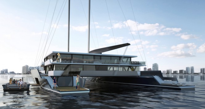 SV223' superyacht concept - aft view