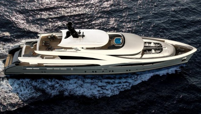 Super yacht SARP58 from above