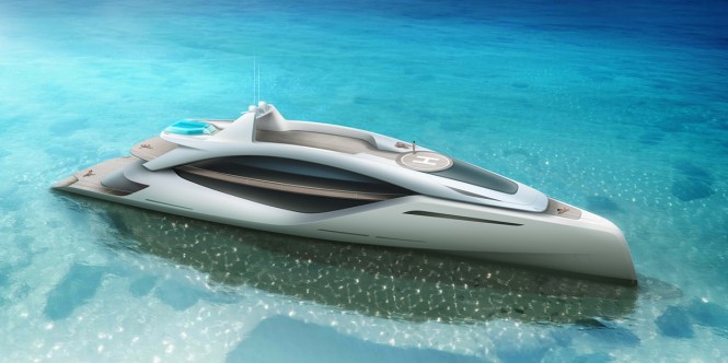Superyacht Euphoria concept from above