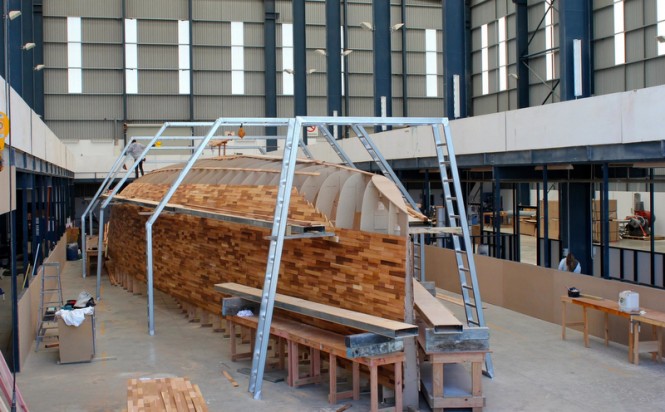 Superyacht Hull 1012 under construction at Yachting Developments' new site yard Superyacht Hull 1012 under construction at Yachting Developments' new site yard