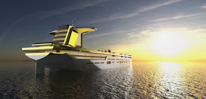 Tanker-based 280m mega yacht Imāra concept by MOTION CODE BLUE