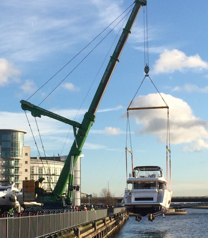 The arrival of first luxury yachts to be displayed at the 2015 CWM FX London Boat Show