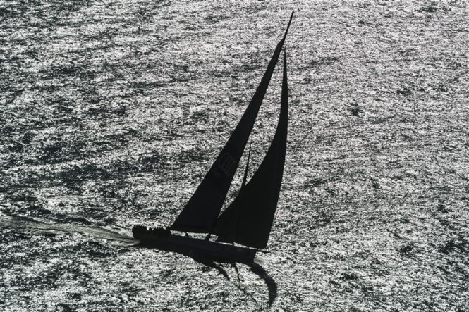 WILD OATS XI (AUS) sailing to claim her record breaking eighth Rolex Sydney Hobart line honours victory - Photo by Rolex Carlo Borlenghi