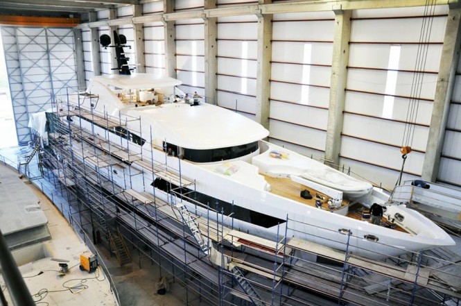 Works on BEBE superyacht - Image credit to Vosmarine