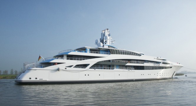 101m super yacht I DYNASTY (V853) at launch