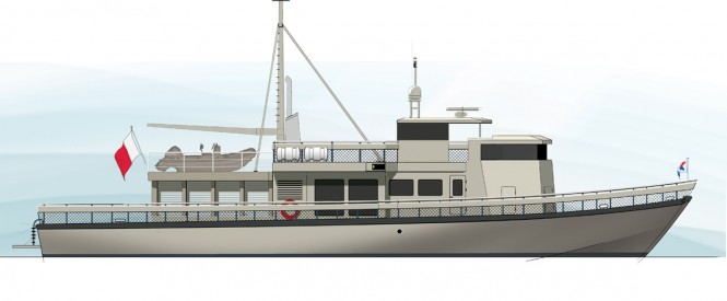 33m superyacht refit project by Sea Level - side view