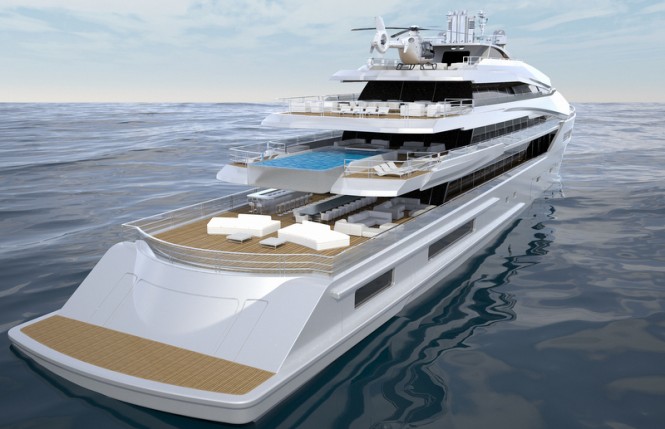 90 Nobiskrug motor yacht concept - aft view