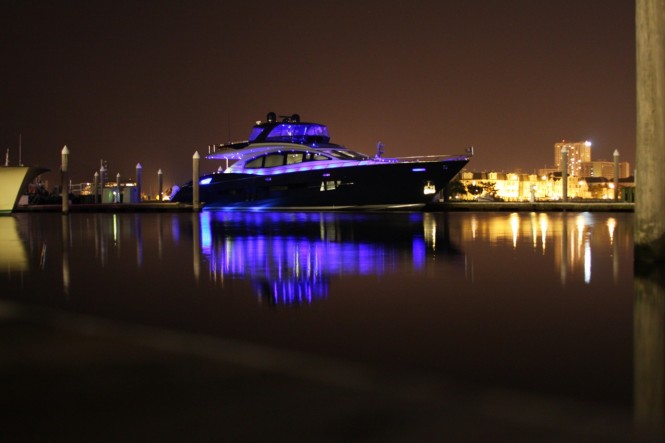 Algorythm yacht at night