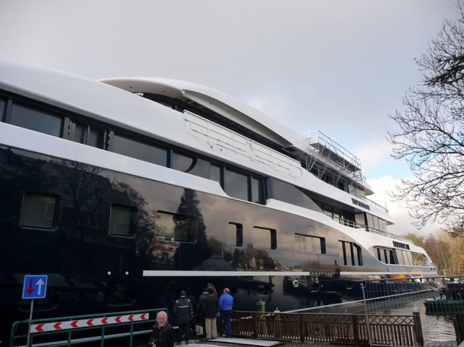 Launch of the 101m Feadship Hull 808 superyacht - Photo by Feadship Fan Club