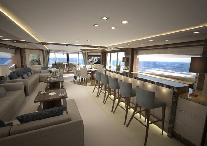 Luxury motor yacht Project Gold Diamond - Image by Sunseeker International