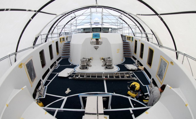 Luxury yacht SKY under refit - Photo by Gregory Scicluna