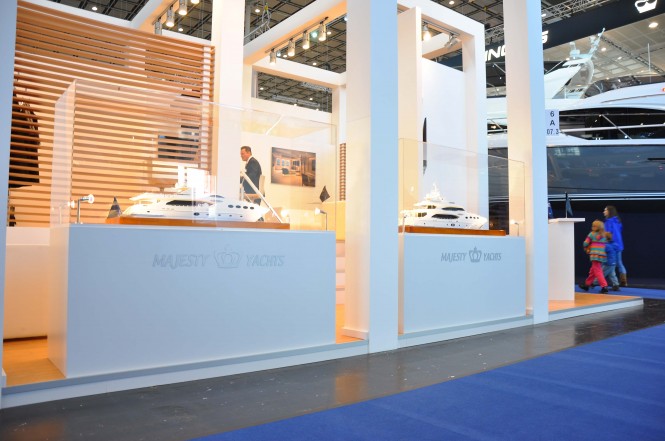 Majesty Yachts scale models on display at the Dusseldorf Boat Show 2014