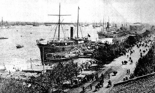 Old Photo of Shiliupu Dock, the Bund in Shanghai