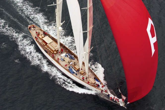 Pendennis luxury yacht Adela under sail