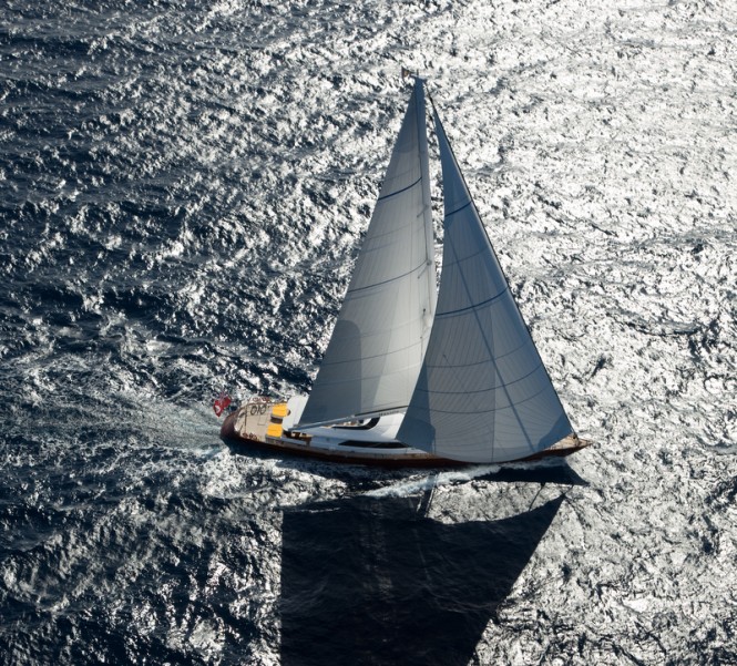 Sailing yacht Helios from above