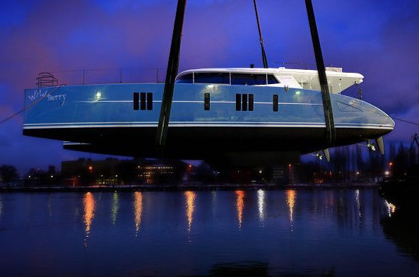Sunreef 74 sailing yacht Wildberry at launch