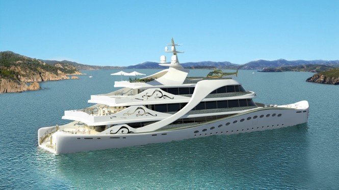 Superyacht LA BELLE - aft view Superyacht LA BELLE - aft view