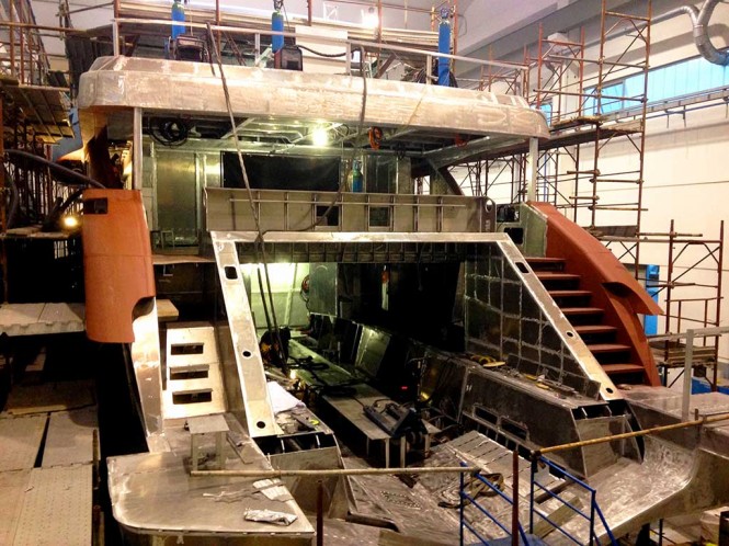 Superyacht WIDER 150' under construction at WIDER Yachts in Italy