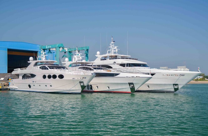 Three new superyachts launched by Gulf Craft in one week