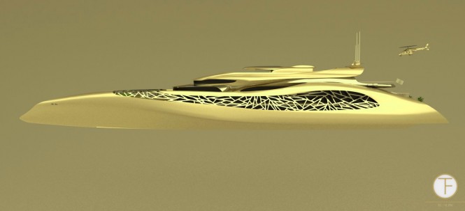 135m Fotiadis Axe Bow High Perfomance Superyacht Concept