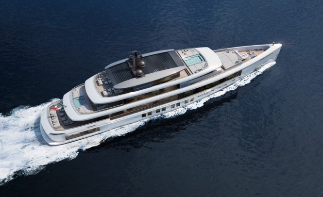 60m luxury yacht Momentum 60 from above