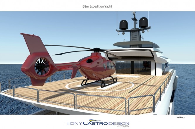 68m Tony Castro Yacht Concept - HeliDeck