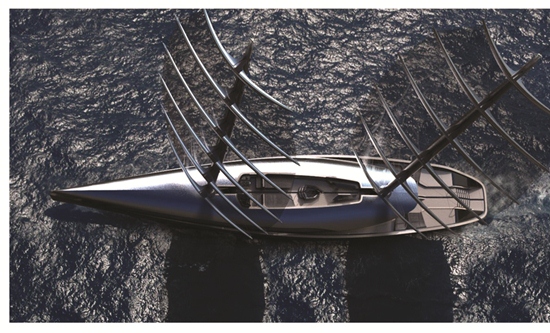 A render from Timur Bozca's winning superyacht Project Cauta
