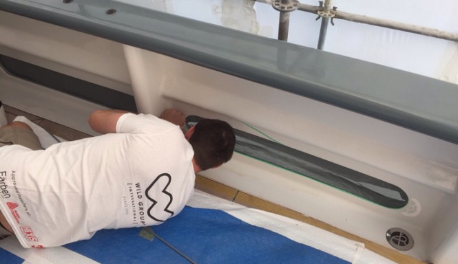 Aviva Yacht under refit