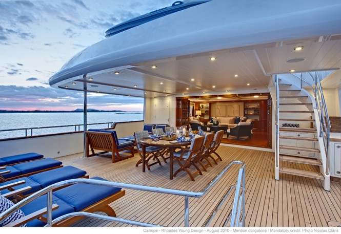 Bridge deck aft Calliope Yacht