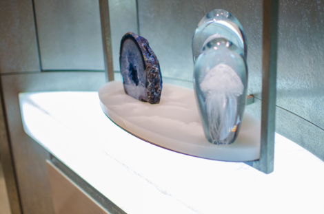 Bright and light open spaces are accentuated by backlit white Onyx