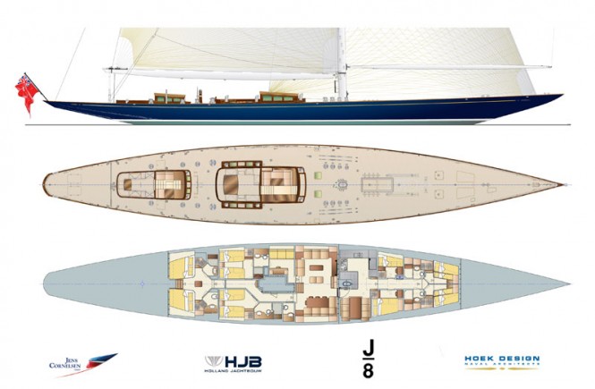 Hoek-designed J Class sailing yacht J8