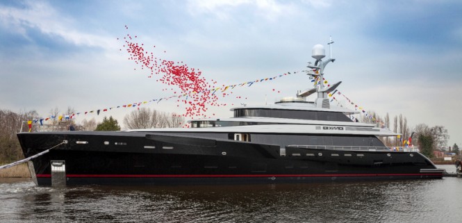 Just launched 46m super yacht KISS (hull 689) by Feadship