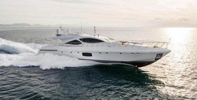 Overmarine superyacht Mangusta 110 at full speed