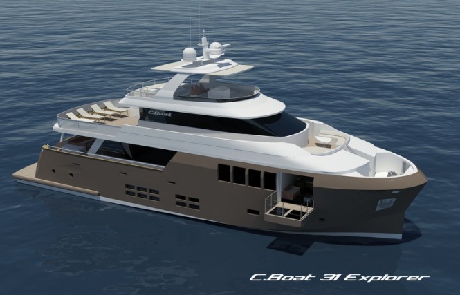 Rendering of C.Boat 31 Explorer Yacht with Open Balcony