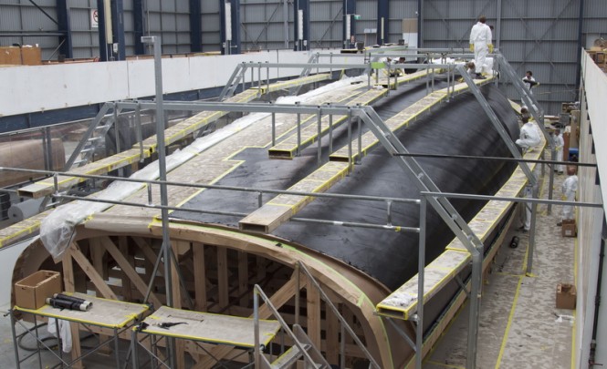 Sailing yacht Hull 1012 under construction